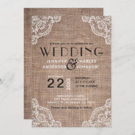 カントリーバ素朴ラップ生地レース結婚トリム 招待状