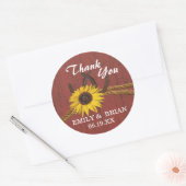 カントリーバ素朴ンウッドとヒマワリ ラウンドシール (封筒)