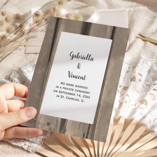 カントリーバ素朴ンウッドの結婚発表 案内状