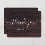 カントリーバ素朴ンウッドウェディングシャワー誕生日 サンキューカード (正面/裏面)