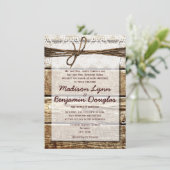 カントリーバ素朴ンウッドレース結婚式招待状 招待状 (スタンド正面)