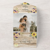 カントリーバ素朴ンウッド秋の結婚式 オールインワン招待状 (外側)