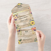 カントリーバ素朴ンウッド秋の結婚式 オールインワン招待状 (貼ってはがせる)