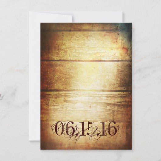 カントリーバ素朴ンウッド結婚式招待状 招待状 (裏面)