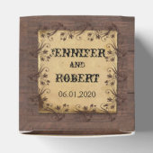 カントリーバ素朴ンウッド美しい結婚式の引き出物ボックス フェイバーボックス (上部)