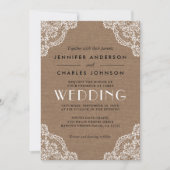 カントリーバ素朴ーラップレースコーナー詳細結婚ズ 招待状 (正面)