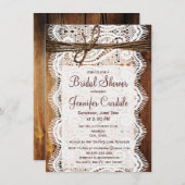 カントリーバ素朴ーンウッドブライダルシャワー招待状 招待状 (正面/裏面)