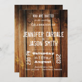 カントリーバ素朴ーンウッド結婚式招待状 招待状 (正面/裏面)