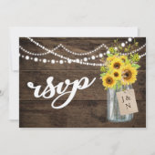 カントリーバ素朴ーンズヒ結婚マワリーメイソンジャー 招待状 (正面)