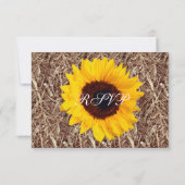 カントリーパイン材の針ひまわりの結婚出欠届けカード 出欠カード (裏面)