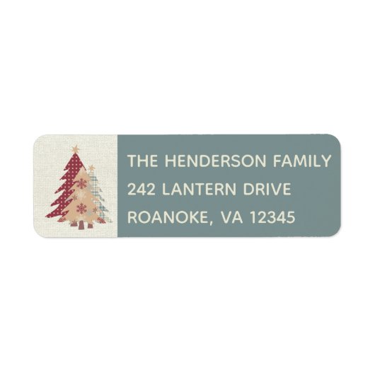 カントリーパターンクリスマスツリーズ住所 シール (正面)