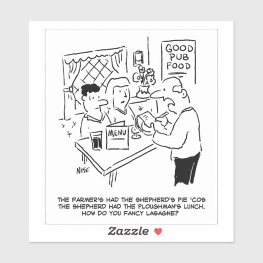 カントリーパブのランチ漫画。 シール (シート)