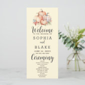 カントリーパンプキンズプレイド秋イエロー結婚式 プログラム (スタンド正面)