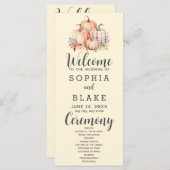 カントリーパンプキンズプレイド秋イエロー結婚式 プログラム (正面/裏面)