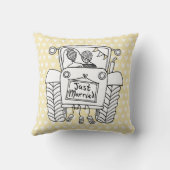 カントリーパーソナライズされたウェディングトラクタークッション クッション (裏面)