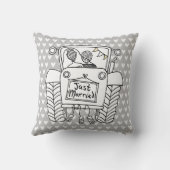 カントリーパーソナライズされたウェディングトラクタークッション クッション (裏面)