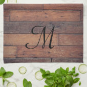 カントリーパーソナライズされたファームハウスモノグラムスクリプト キッチンタオル (折り畳み)