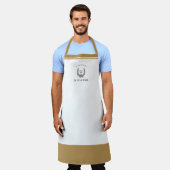 カントリーパーソナライズされたフランスのキッチンエプロン エプロン (着用した状態)