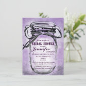 カントリーパープルメイソンジャーブライダルシャワー招待状 招待状 (スタンド正面)