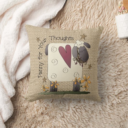 カントリーヒツジフェイクの膝枕 クッション (ブランケット)