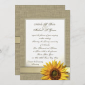 カントリーヒマワリとラップ 招待状 (正面/裏面)