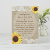 カントリーヒマワリとレース 招待状 (スタンド正面)