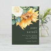 カントリーヒマワリの花束すべて結婚の 招待状 (スタンド正面)