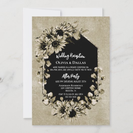 カントリーヒマワリフローラ結婚披露宴 招待状 (正面)