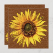 カントリーヒマワリブラウンブライダルシャワー 招待状 (正面/裏面)