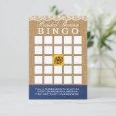 カントリーヒマワリーバーラップブライダルシャワービンゴカード 招待状 (スタンド正面)