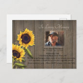 カントリーヒマワリ記念招待状と写真 インビテーションポストカード (正面/裏面)