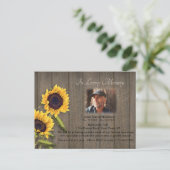カントリーヒマワリ記念招待状と写真 インビテーションポストカード (スタンド正面)