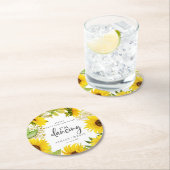 カントリーヒマワリ飲まない私は踊り ラウンドペーパーコースター (インサイチュ)