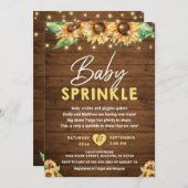カントリーヒ素朴マワリーイエロー秋ベビースプリンクル 招待状 (正面/裏面)