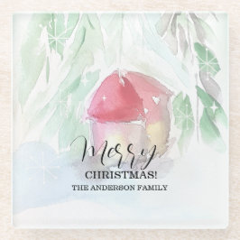 カントリービレッジホワイトクリスマス ガラスコースター