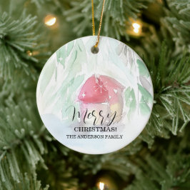 カントリービレッジホワイトクリスマス セラミックオーナメント