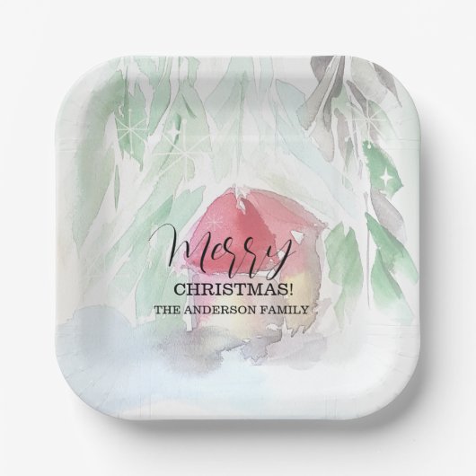 カントリービレッジホワイトクリスマス ペーパープレート (正面)