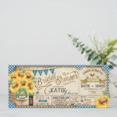 カントリーピクニックひまわりラスティックブライダルシャワー セーブザデート (スタンド正面)