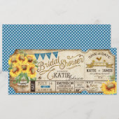 カントリーピクニックひまわりラスティック ブライダルシャワー セーブザデート (正面/裏面)