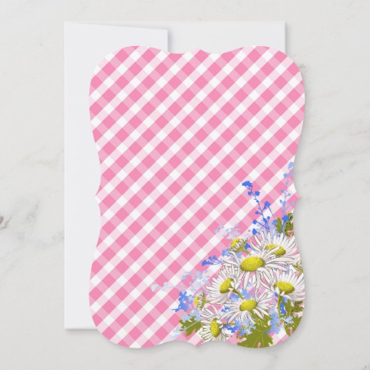 カントリーピクニックウィズデイジーブーケ誕生日招待状 招待状 (裏面)