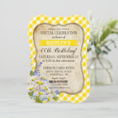 カントリーピクニックウィズデイジーブーケ誕生日招待状 招待状 (スタンド正面)