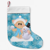 カントリーピグと雪だるまクリスマスストッキング スモールクリスマスストッキング (正面)