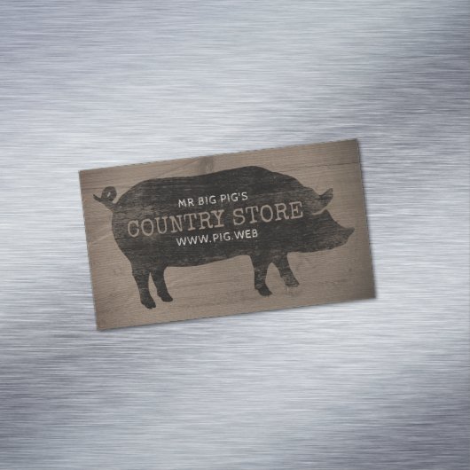 カントリーピグシルエット素朴スタイルファミリーファーム マグネット名刺 (インサイチュ)