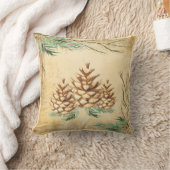 カントリーピネコンヴィンテージエレガントグリーナリーホリデイ クッション (ブランケット)