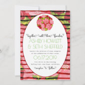 カントリーピンクとレッドウォーターのカラーフローラ 招待状 (正面)