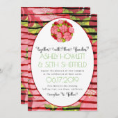 カントリーピンクとレッドウォーターのカラーフローラ 招待状 (正面/裏面)
