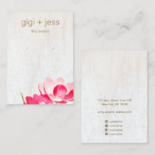 カントリーピンクのフローライヤリングディスプレイ 名刺 (正面/裏面)