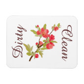 カントリーピンクの木の花の食洗機マグネット マグネット (横)