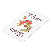 カントリーピンクの木の花の食洗機マグネット マグネット (左側)