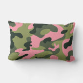 カントリーピンクグリーン軍迷彩柄迷彩パターン ランバークッション (裏面)